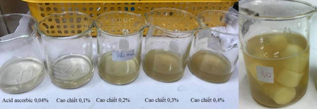 Các dung dịch được chiết ra từ vỏ chuối xanh.
