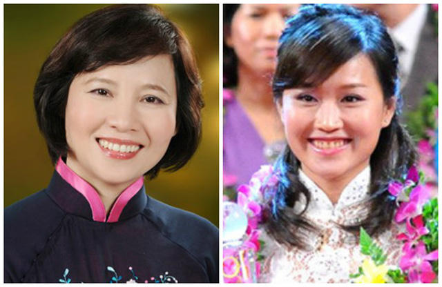 Thứ trưởng Hồ Thị Kim Thoa (trái) và con gái Nguyễn Thái Nga - Phó Tổng giám đốc Bóng đèn Điện Quang.