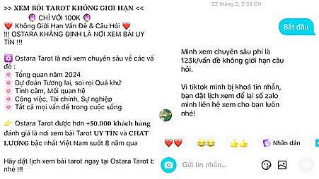 Dịch vụ trải bài Tarot đang tràn lan trên những nền tảng mạng xã hội.