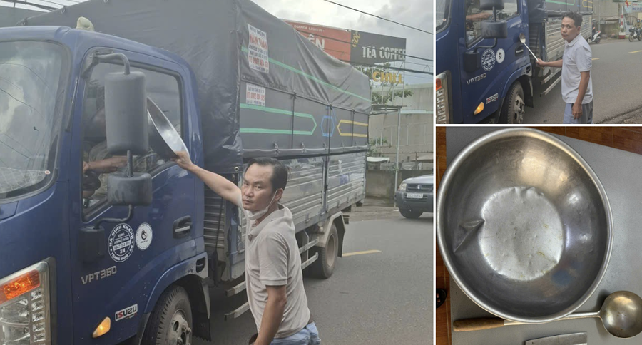 Các đối tượng cùng hung khí gây rối.