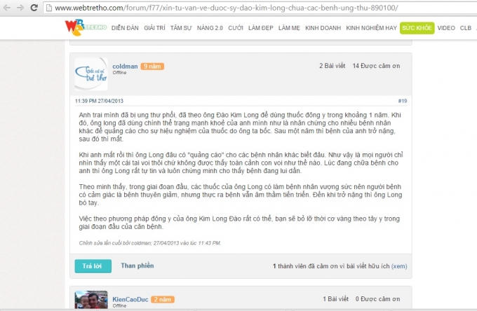 Nhiều người vì quá tin lời "quảng cáo" chữa khỏi ung thư của thầy lang mà nhận phải quả đắng.