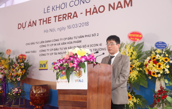 Ông Nguyễn Quốc Tú - TGĐ Công ty CP Đầu tư Văn Phú số 2 cho biết sẽ ưu tiên tối đa và tập trung mọi nguồn lực để triển khai và hoàn thành dự án đúng tiến độ, đảm bảo chất lượng công trình