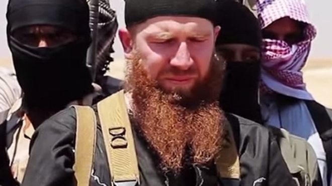 Omar al-Shishani chỉ huy râu đỏ của IS. (Ảnh: AP)
