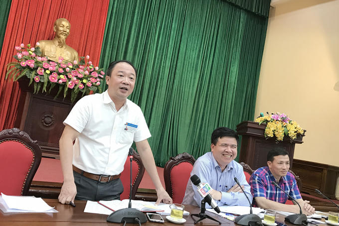 Ông Nguyễn Lê Hoàng - Phó Chủ tịch UBND quận Tây Hồ phát biểu tại hội nghị.