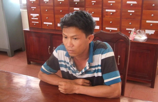 Nghi can Nguyễn Đình Tám tại cơ quan điều tra. (Ảnh: Vietnamnet)
