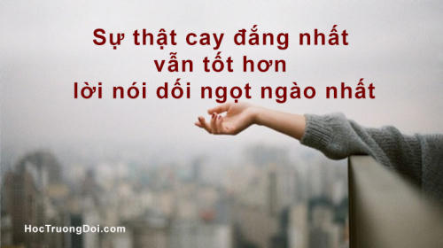 Sự thật luôn mất lòng nhưng vẫn hơn là dối lòng, nói dối ngọt ngào - Ảnh hoctruongdoi.com