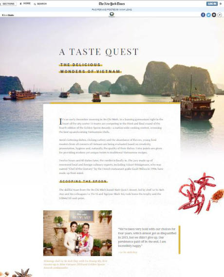 Bài báo về Chiếc thìa vàng được dàn trang công phu.