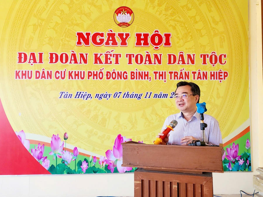 Bộ trưởng Bộ Xây dựng Nguyễn Thanh Nghị phát biểu tại ngày hội.