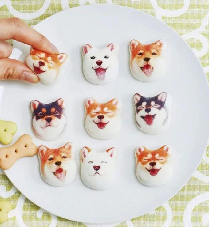 Kẹo h&igrave;nh mặt ch&oacute; shiba đang g&acirc;y sốt tr&ecirc;n thị trường dịp 8/3