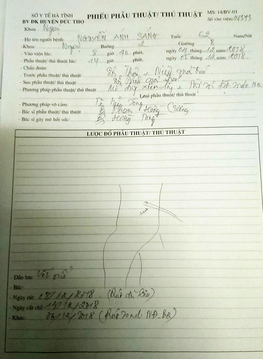 H&agrave; Tĩnh: Mổ 2 lần, bệnh viện t&iacute;nh 1 để giảm chi ph&iacute; ra viện?