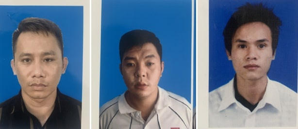 Phạm Văn Cương, Bùi Sơn Tùng và Đỗ Mạnh Tuấn (trái qua phải). Ảnh: Công an cung cấp.