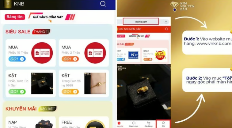 Ứng dụng mua vàng online của Kim Nguyên Bảo. Ảnh: CAND Online.