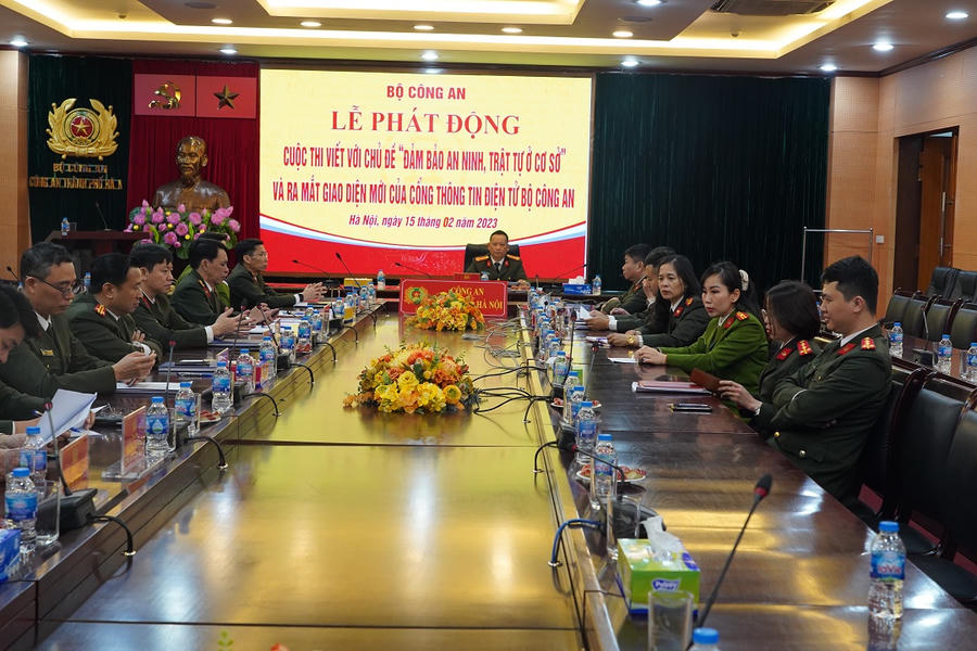 Đại biểu dự hội nghị tại điểm cầu Công an TP Hà Nội