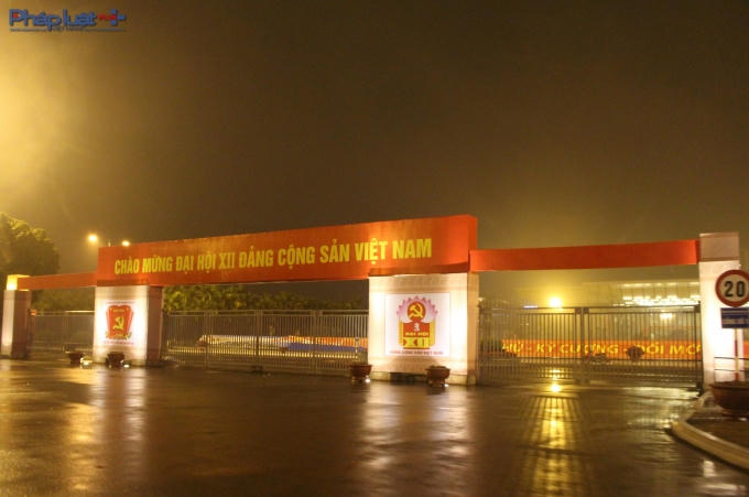 Trung tâm hội nghị Quốc gia, nơi diễn ra Đại hội Đại biểu toàn quốc lần thứ XII. (Ảnh: Đức Biên)