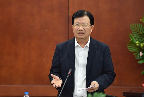 Phó Thủ tướng Trịnh Đình Dũng phát biểu tại cuộc làm việc - Ảnh: VGP/Nhật Bắc.