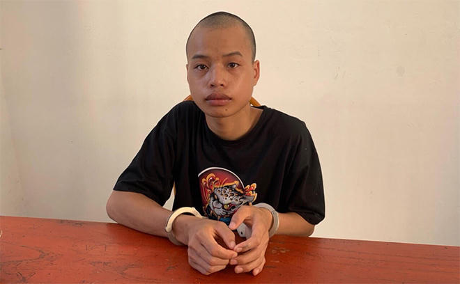 Đối tượng Vương tại Cơ quan Công an.