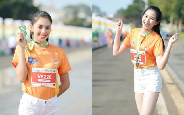 Hoa hậu Việt Nam Tiểu Vy, Đỗ Thị Hà xinh tươi chạy marathon