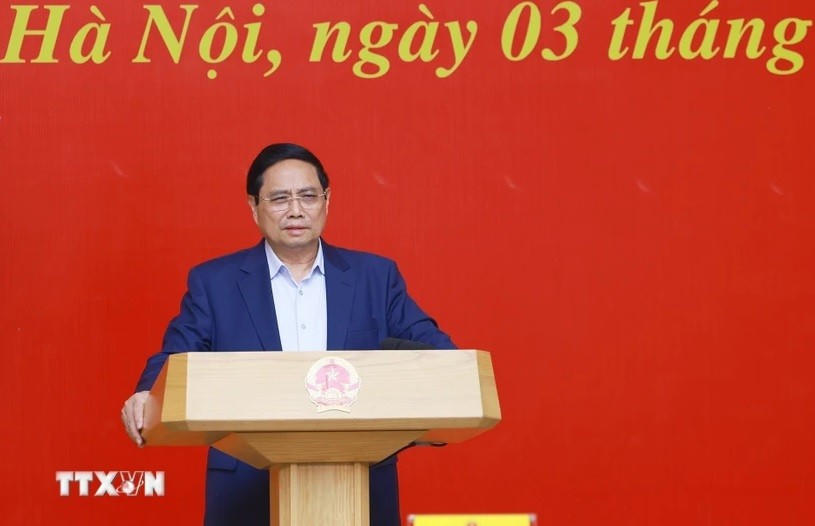 Thủ tướng Phạm Minh Chính chủ trì Hội nghị lần thứ hai Ban Chấp hành Đảng bộ Chính phủ. (Ảnh: Dương Giang/TTXVN)
