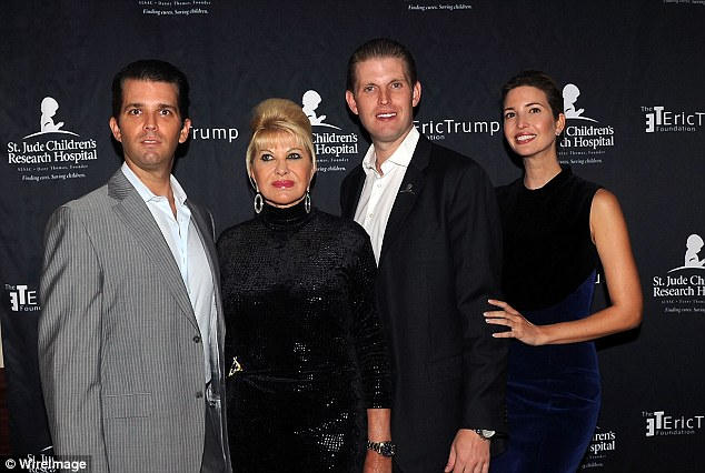 Bà Ivana và 3 người con nổi tiếng. (Ảnh: Wireimage)
