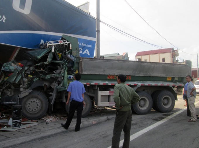 Hiện trường vụ tai nạn.