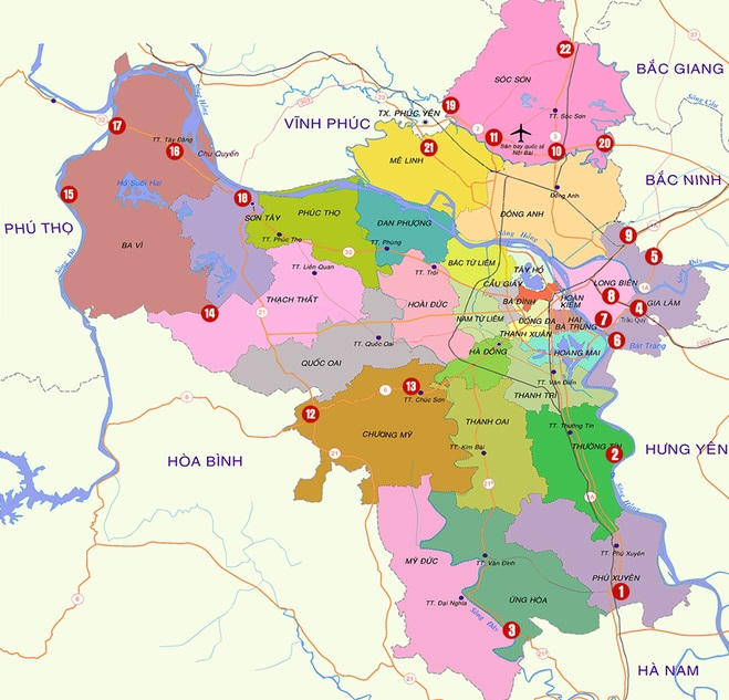 vị trí 22 chốt kiểm soát Covid-19 bao quanh Hà Nội