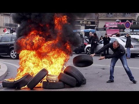 Biểu t&igrave;nh, đinh c&ocirc;ng tại Ph&aacute;p, giao th&ocirc;ng t&ecirc; liệt
