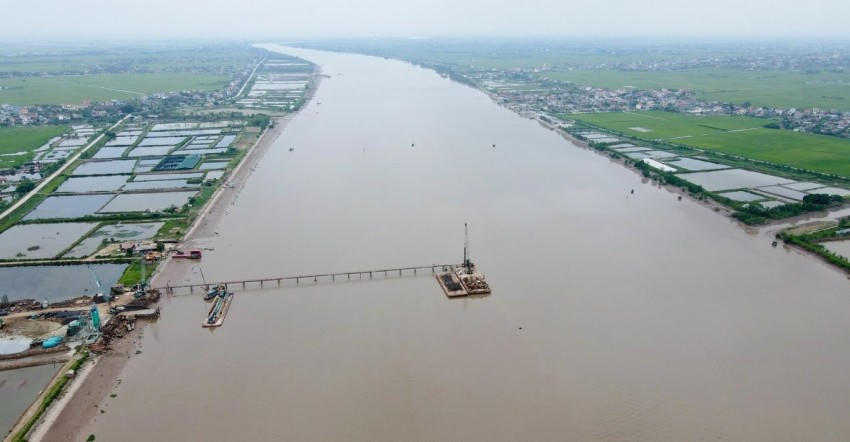 Hà Nội phê duyệt phương án tuyến cầu Lê Thanh vượt sông Đáy. (Ảnh: IT).