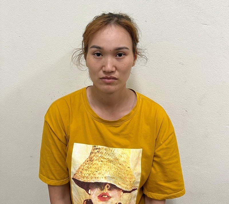 Đối tượng Nguyễn Thị Huệ tại cơ quan Công an. Ảnh: CA Hải Dương