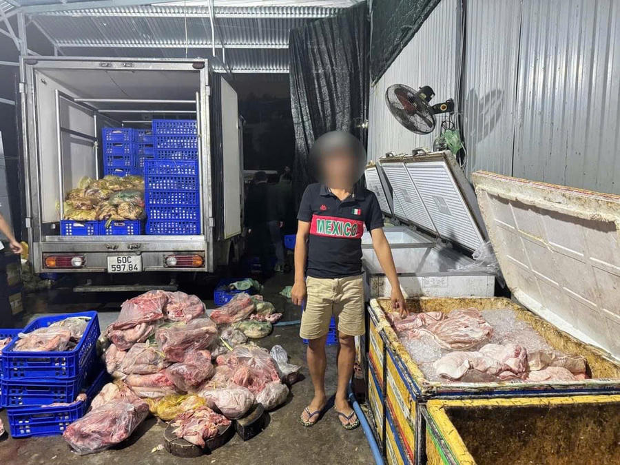 4 tấn thịt heo bốc mùi tại một cơ sở giết mổ động vật ở Đồng Nai bị lực lượng chức năng phát hiện