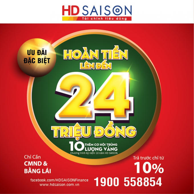 HD Saison tặng v&agrave;ng tri &acirc;n kh&aacute;ch h&agrave;ng