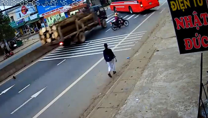 Nơi xảy ra vụ tai nạn. Ảnh: Cắt từ clip