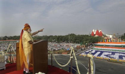 Thủ tướng Ấn Độ Narendra Modi phát biểu trong lễ kỷ niệm quốc khánh Ấn Độ.