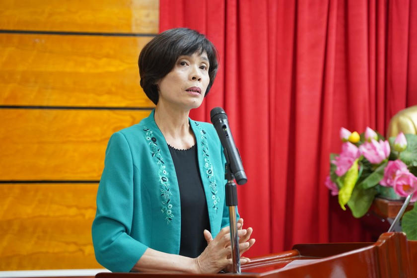 Bà Lê Thị Kim Thanh - Phó Chủ tịch kiêm Trưởng ban Đối ngoại và hợp tác quốc tế Hội Luật gia Việt Nam phát biểu khai mạc.