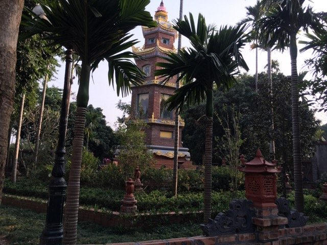 Cảnh vật thiên nhiên ngoài sân chùa.