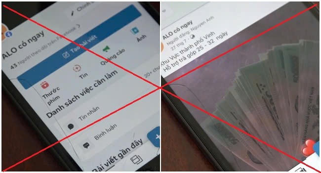 Các đối tượng sử dụng mạng xã hội đăng tải bài viết cho vay tiền nhằm mục đích tiếp cận nhiều thành phần vay tiền trên cả nước - Ảnh Công an Nghệ An.