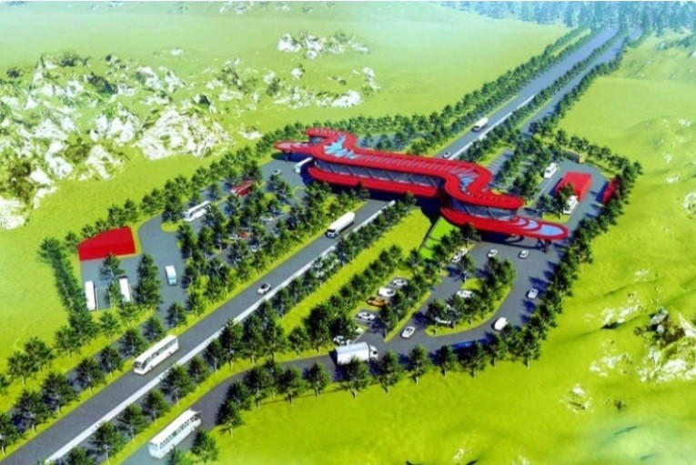 Phối cảnh một trạm dừng nghỉ trên tuyến cao tốc bắc-nam phía đông.