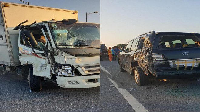 Chiếc xe tải của anh Thành điều khiển và chiếc xe biển tứ quý 8