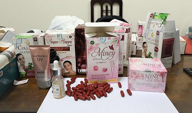 Một số loại thực phẩm chức năng, mỹ phẩm được Công ty NTA thổi phồng thành thuốc trị bệnh.