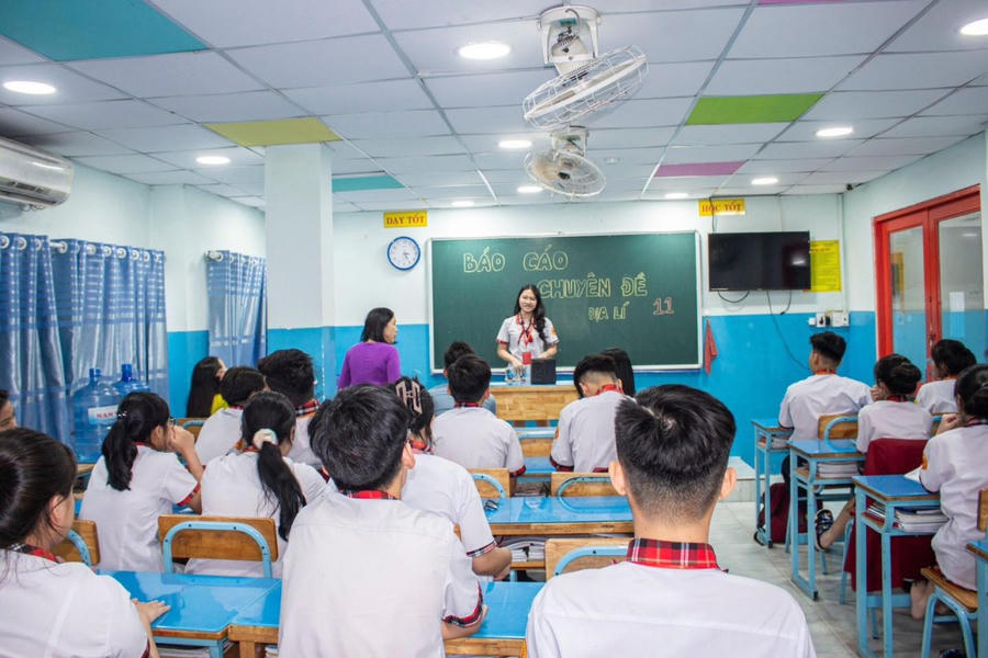 Một tiết học ở Trường THPT Nam Việt (Quận 12, TP HCM)
