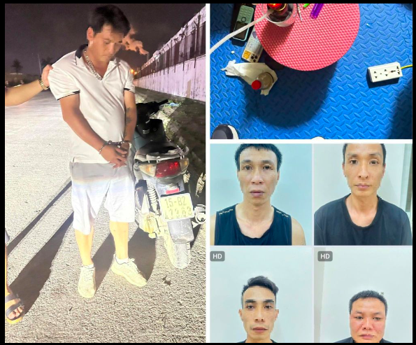 Các đối tượng bị bắt giữ để điều tra về hành vi sử dụng, tàng trữ, mua bán trái phép chất ma tuý.