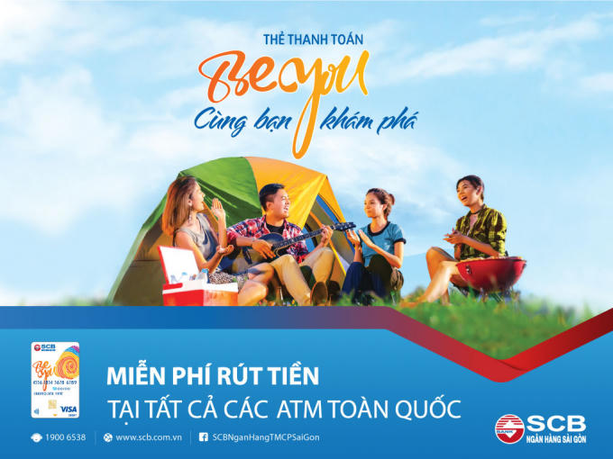 Thẻ thanh toán SCB beYOU cho phép khách hàng rút tiền miễn phí tại tất cả ATM trên toàn quốc
