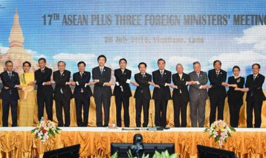 Các Bộ trưởng tại Hội nghị Bộ trưởng Ngoại giao ASEAN+3. (Ảnh: Kyodo)