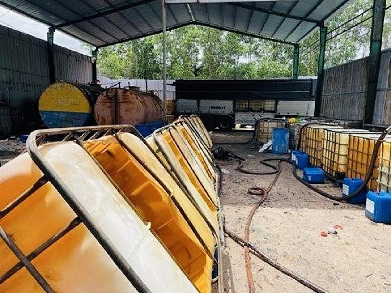 Tang vật tại thời điểm công an kiểm tra.
