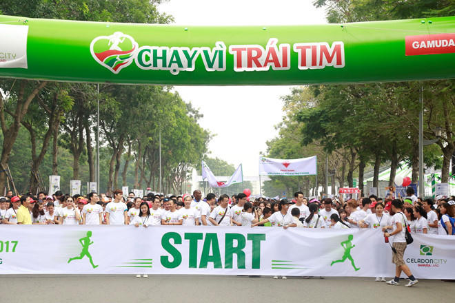 Hoạt động thường niên “Chạy vì trái tim” tổ chức tại Celadon City và Gamuda City nhằm gây quỹ cho trẻ em bị bệnh tim bẩm sinh.