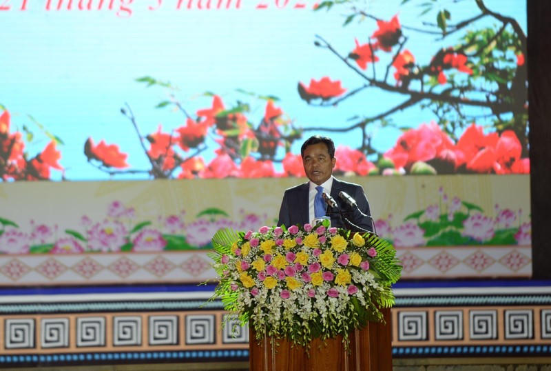 Ông Hồ Văn Niên, bí thư tỉnh Gia Lai phát biểu tại buổi lễ kỷ niệm 90 năm ngày thành lập tỉnh Gia Lai