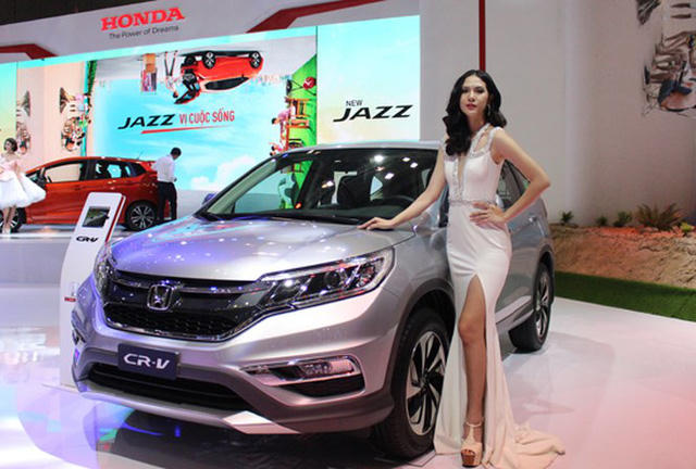 Mẫu xe Honda CR-V được trưng bày tại triển lãm ô tô Việt Nam đầu tháng 8 vừa qua