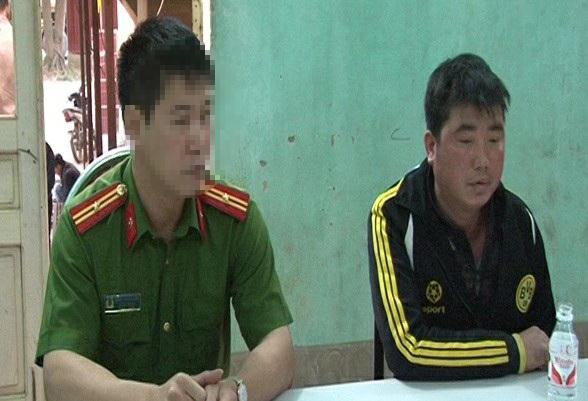 Đối tượng Nguyễn Ngọc Chăm tại cơ quan Công an.