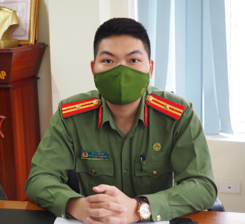 Thiếu tá Đỗ Xuân Chi, Phó Bí thư Đoàn Công an TP Hà Nội.