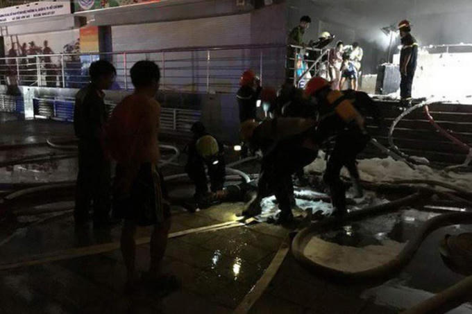 Hiện trường vụ cháy khu A chung cư Carina Plaza (TPHCM). Ảnh: A.C