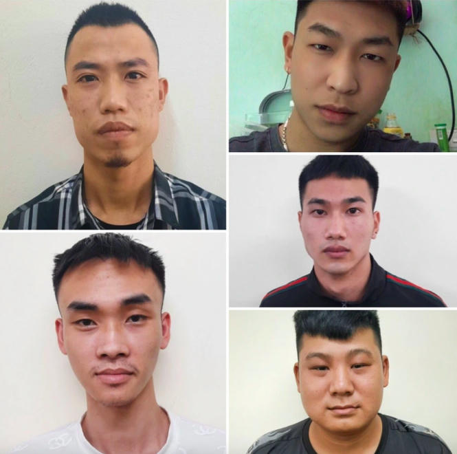 Các đối tượng tại cơ quan Công an.